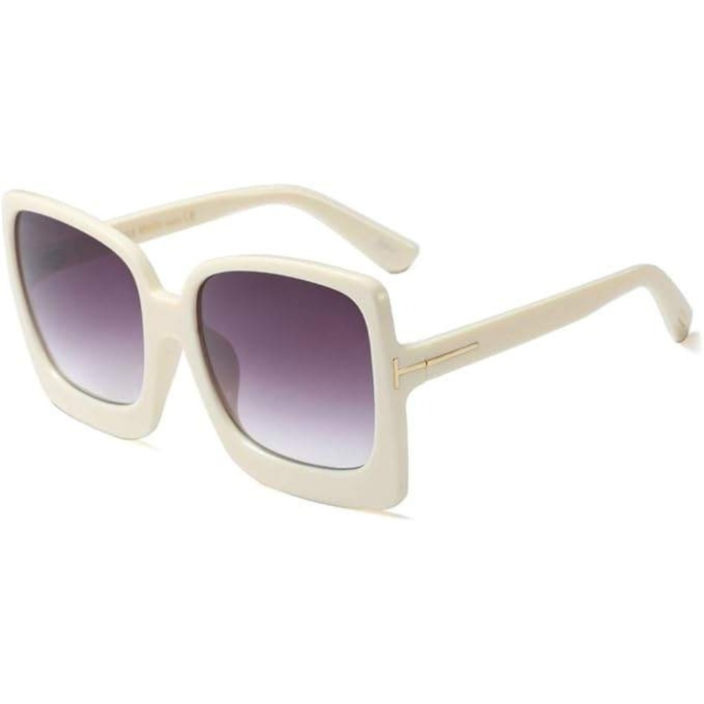 Oversized Square Sunglasses Women Fashion Shades Designer Style Beige Lentes New